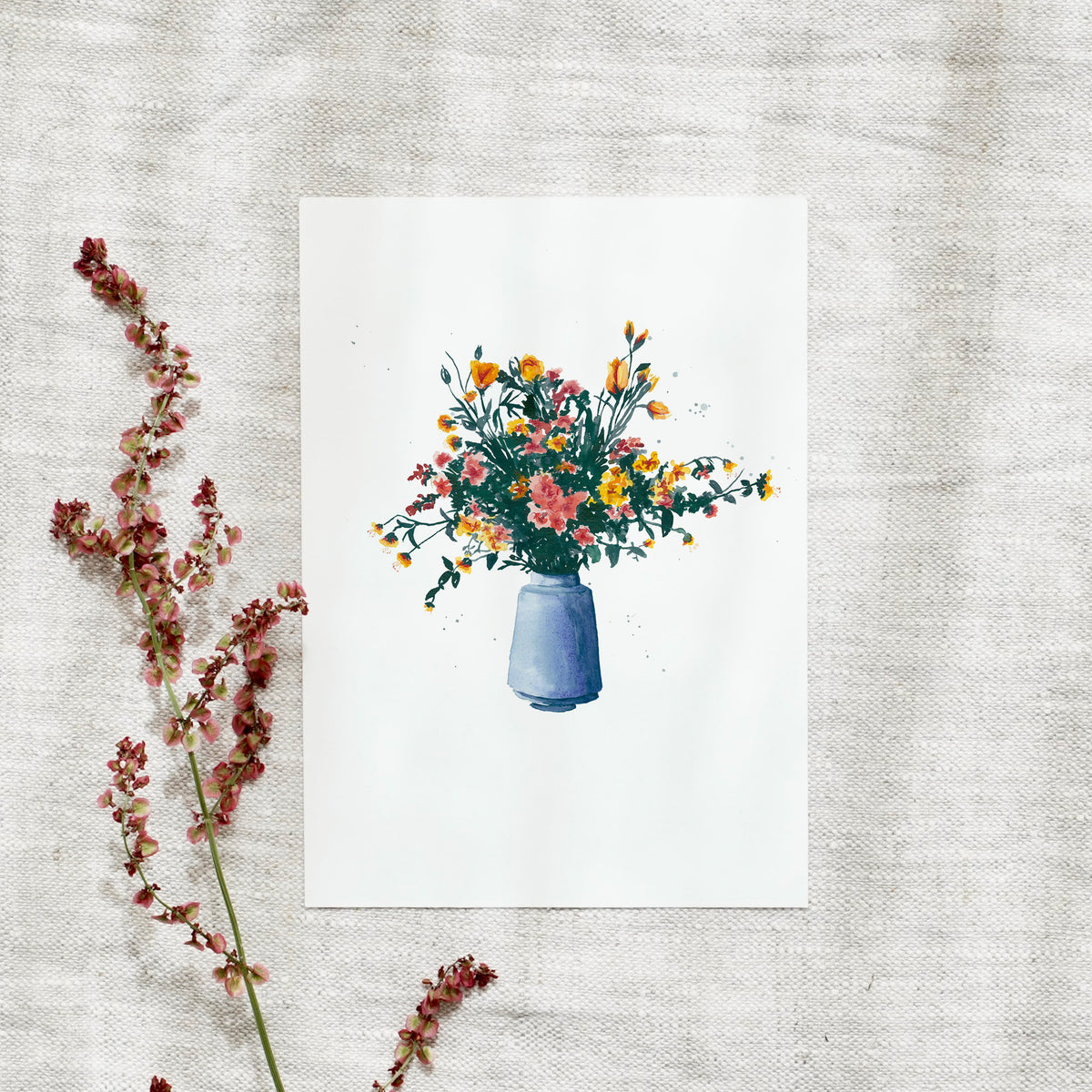 Postkarte · Blue Flower Vase