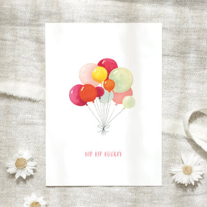 Postkarte · Hip Hip Hooray | Balloons