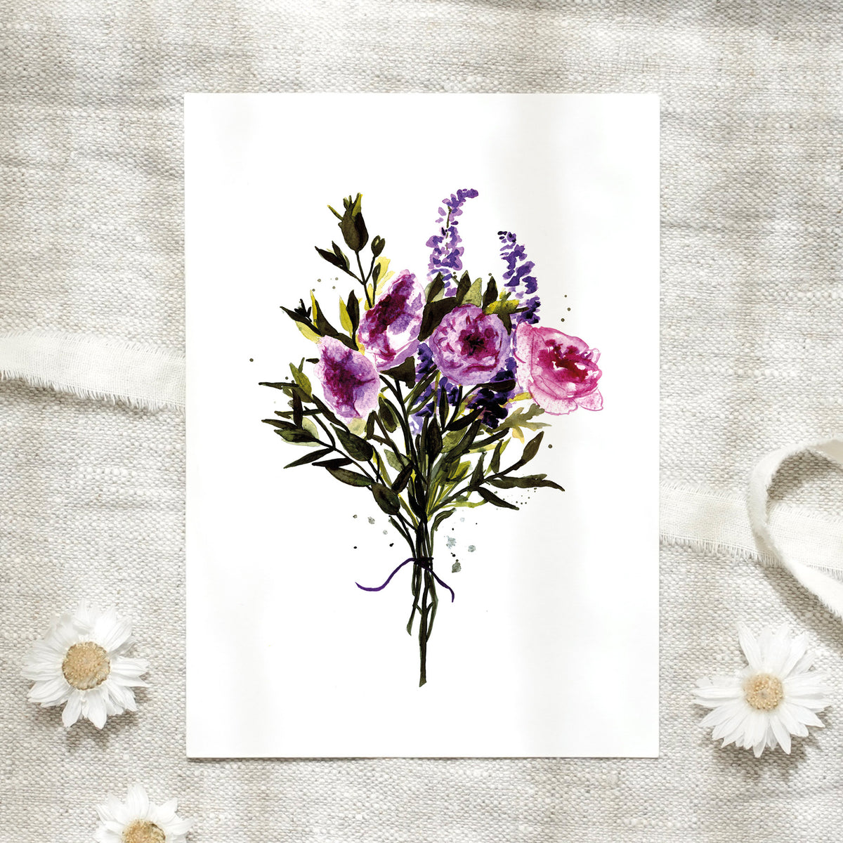 Postcard - Violet bouquet