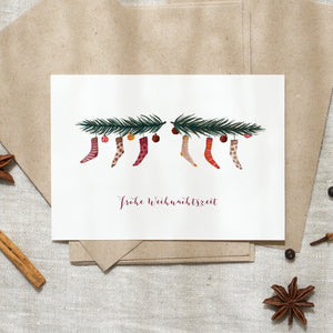Postcard - Christmas socks