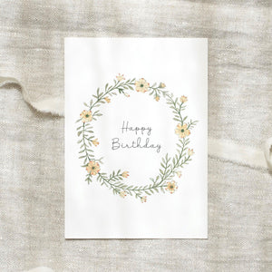 Postcard - wreath of flowers