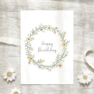 Postcard - wreath of flowers