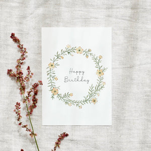 Postcard - wreath of flowers