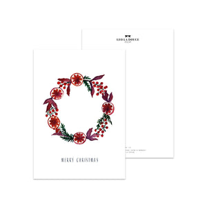 Postcard - Christmas wreath | Red