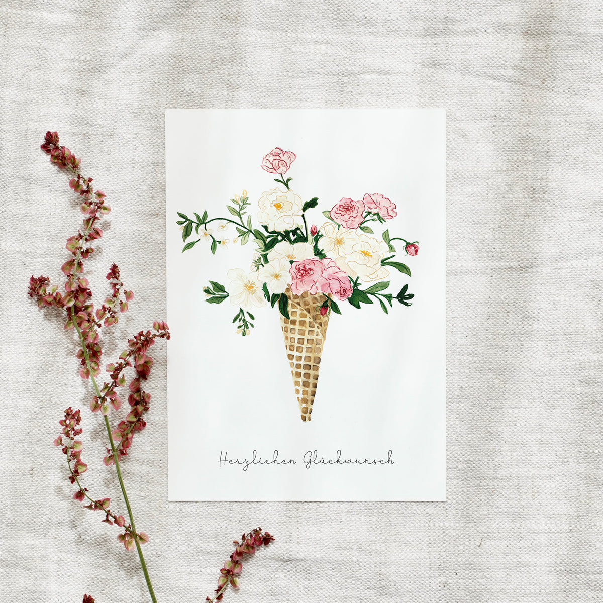 Postcard - Flower cone | Roses