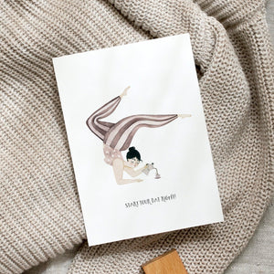 Postkarte · Start your day right | Yoga