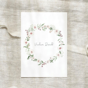 Postkarte · Vielen Dank | Blumenkranz