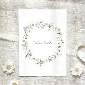 Postkarte · Vielen Dank | Blumenkranz