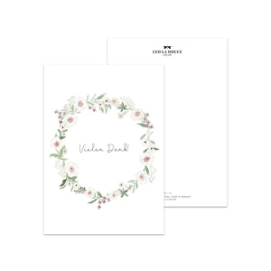 Postkarte · Vielen Dank | Blumenkranz