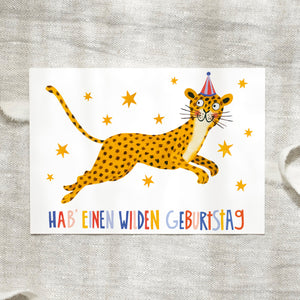 Postkarte · Wilder Geburtstag | Leopard