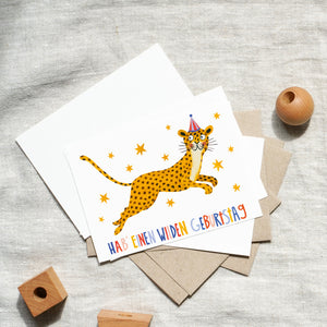 Postkarte · Wilder Geburtstag | Leopard