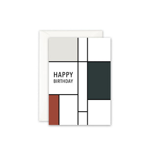 Grußkarte · HAPPY BIRTHDAY (GREY SQUARE) Grußkarte Leo la Douce 