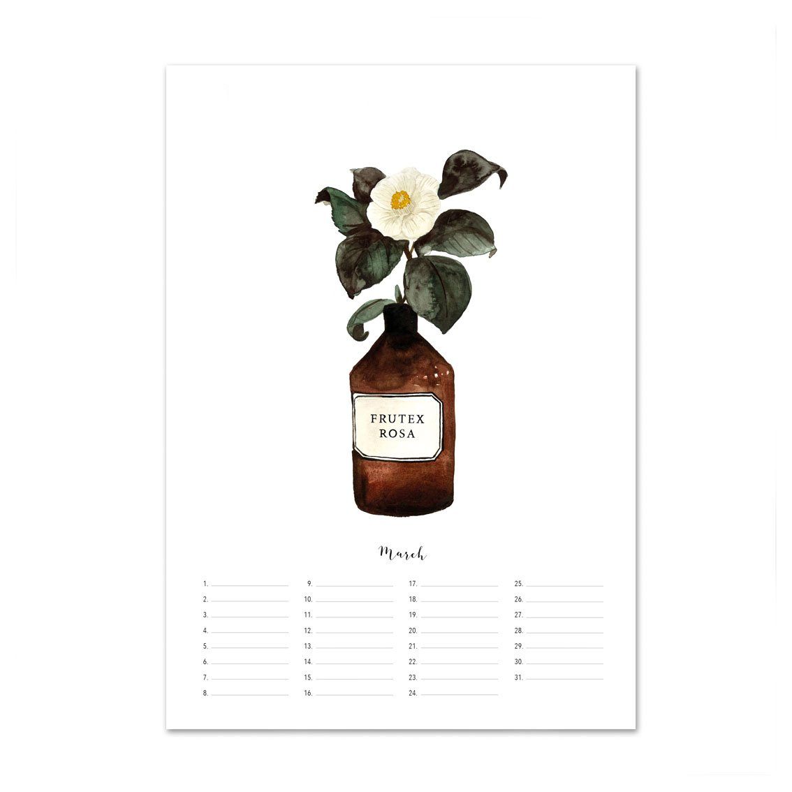 Geburtstagskalender - Vintage Flower Jars + KARTENSET GESCHENKT Kalender Atelier Leo la Douce 