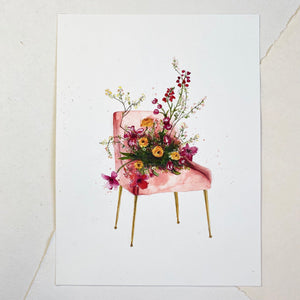 Original-Illustration | Flower Chair Kunstdruck Leo la Douce 