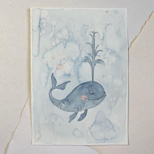 Original-Illustration | Happy Whale Kunstdruck Leo la Douce 