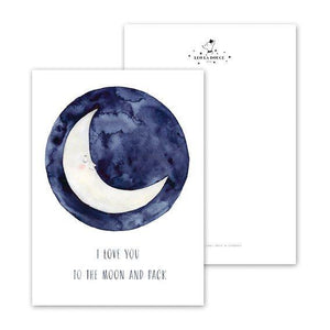Postkarte - TO THE MOON Postkarte Leo la Douce 