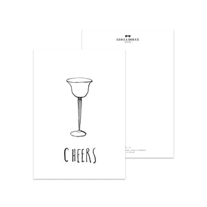 Postkarte - B/W CHEERS Postkarte Leo la Douce 