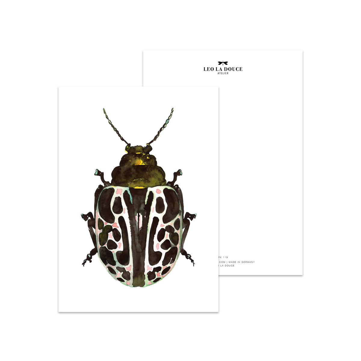 Postkarte · GREEN BEETLE Postkarte Leo la Douce 